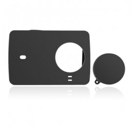 Silicone Rubber Protective Housing Case + Lens Cap Cover for Yi 4K/4K+ Action Camera 2