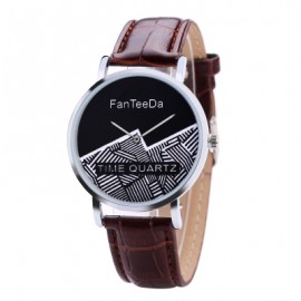 Fanteeda FD101 Men 40 MM Face Analog Quartz Leather Strap Wrist Watch
