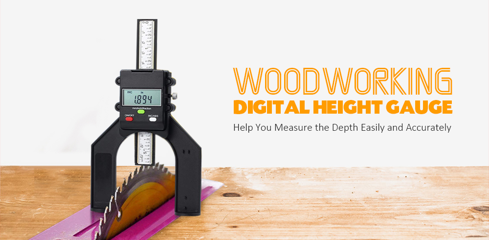 Professional Woodworking Digital Height Gauge Depth Ruler 